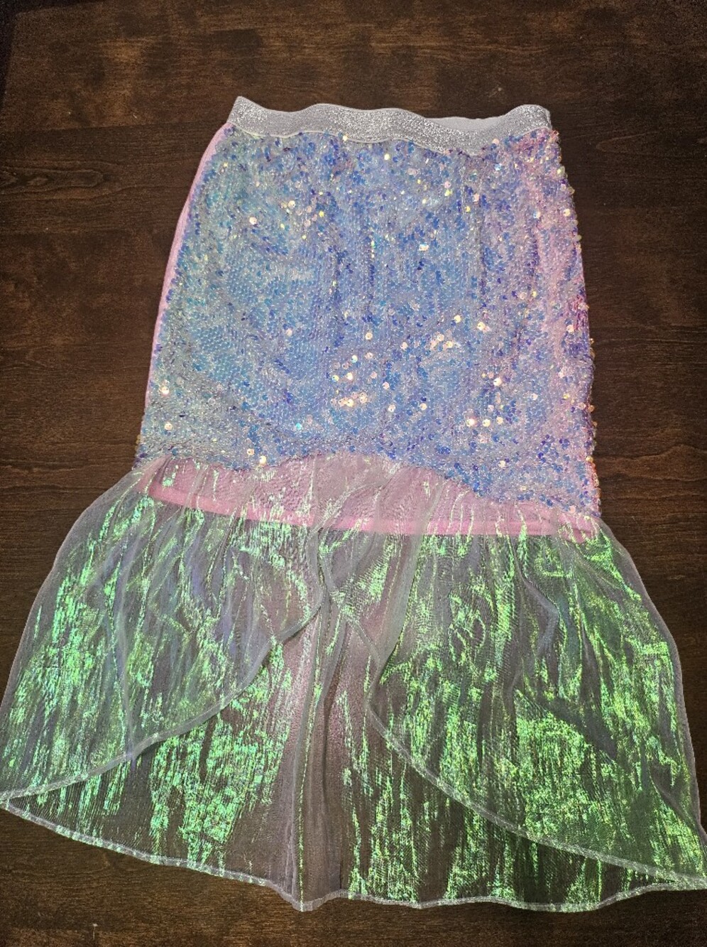 More Than Magic Pink Iridescent Sequin & Tulle Mermaid Skirt/ Swim Cover-up